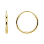 Sapphire Row Gold Endless Tube Hoop Earrings - 14K Yellow Gold, 10 mm (view 2)