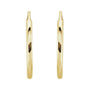 Sapphire Row Gold Endless Tube Hoop Earrings - 14K Yellow Gold, 12 mm (view 2)