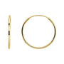 Sapphire Row Gold Endless Tube Hoop Earrings - 14K Yellow Gold, 15 mm