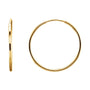 Sapphire Row Gold Endless Tube Hoop Earrings - 14K Yellow Gold, 20 mm