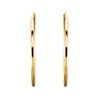 Sapphire Row Gold Endless Tube Hoop Earrings - 14K Yellow Gold, 20 mm (view 2)