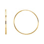 Sapphire Row Gold Endless Tube Hoop Earrings - 14K Yellow Gold, 24 mm