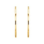 Sapphire Row Gold Endless Tube Hoop Earrings - 14K Yellow Gold, 24 mm (view 2)
