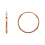 Sapphire Row Gold Endless Tube Hoop Earrings - 14K Rose Gold, 12 mm