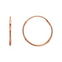 Sapphire Row Gold Endless Tube Hoop Earrings - 14K Rose Gold, 15 mm