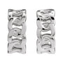 Sapphire Row Gold Chain Link Hoop Earrings - 14K White Gold (view 2)