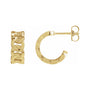 Sapphire Row Gold Chain Link Hoop Earrings - 14K Yellow Gold