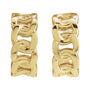 Sapphire Row Gold Chain Link Hoop Earrings - 14K Yellow Gold (view 2)