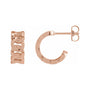 Sapphire Row Gold Chain Link Hoop Earrings - 14K Rose Gold