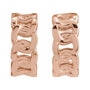 Sapphire Row Gold Chain Link Hoop Earrings - 14K Rose Gold (view 2)