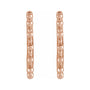 Sapphire Row Gold Bead-Studded Hoop Earrings - 14K Rose Gold (view 2)