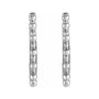Sapphire Row Gold Bead-Studded Hoop Earrings - Platinum (view 2)