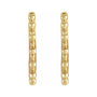 Sapphire Row Gold Bead-Studded Hoop Earrings - 14K Yellow Gold (view 2)