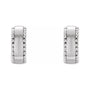 Sapphire Row Gold Granulated Bead Hoop Earrings - Platinum (view 2)