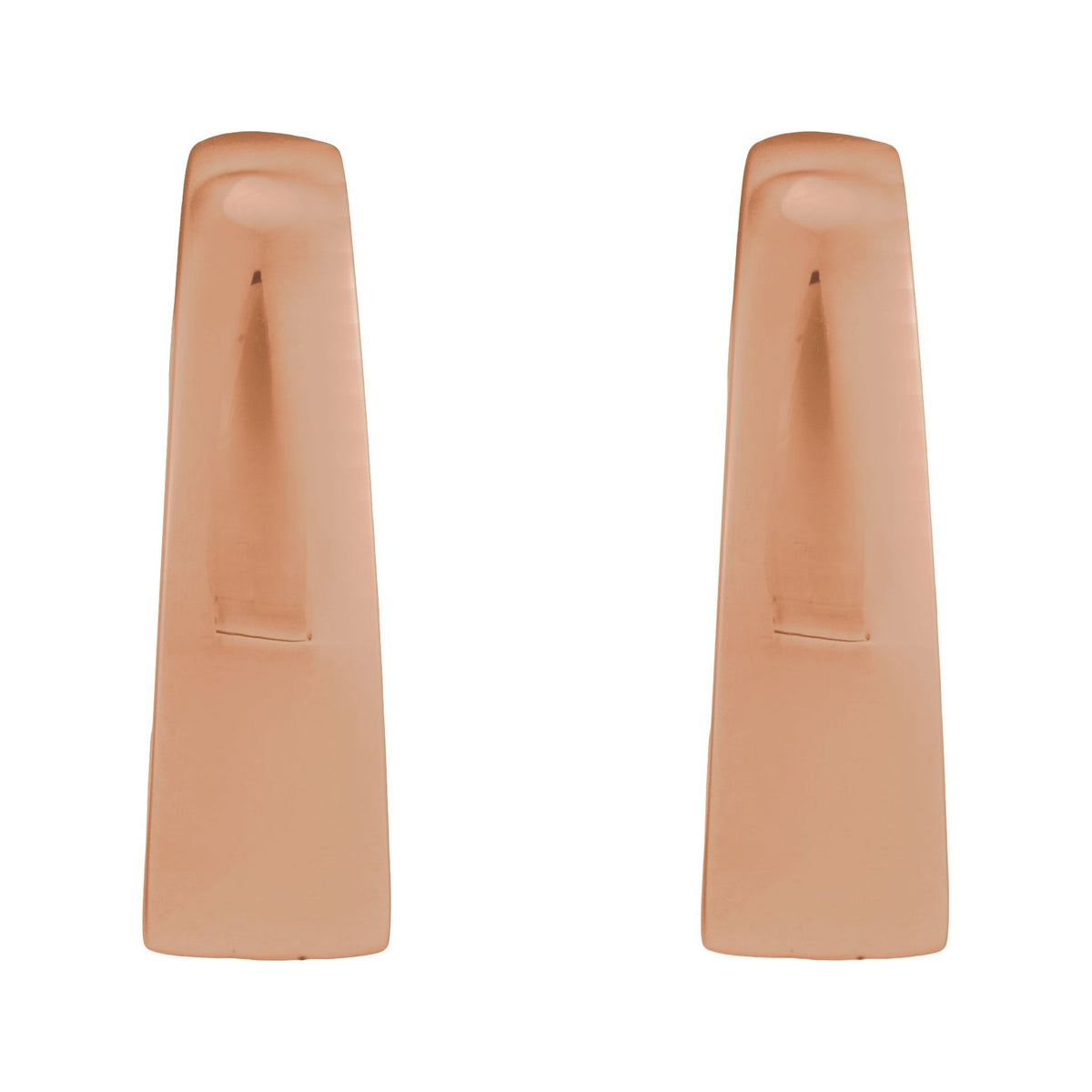 Sapphire Row Gold Tapered Hinged Hoop Earrings - 14K Rose Gold, 15 mm (view 2)