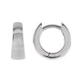 Sapphire Row Gold Tapered Hinged Hoop Earrings - Platinum, 10.25 mm