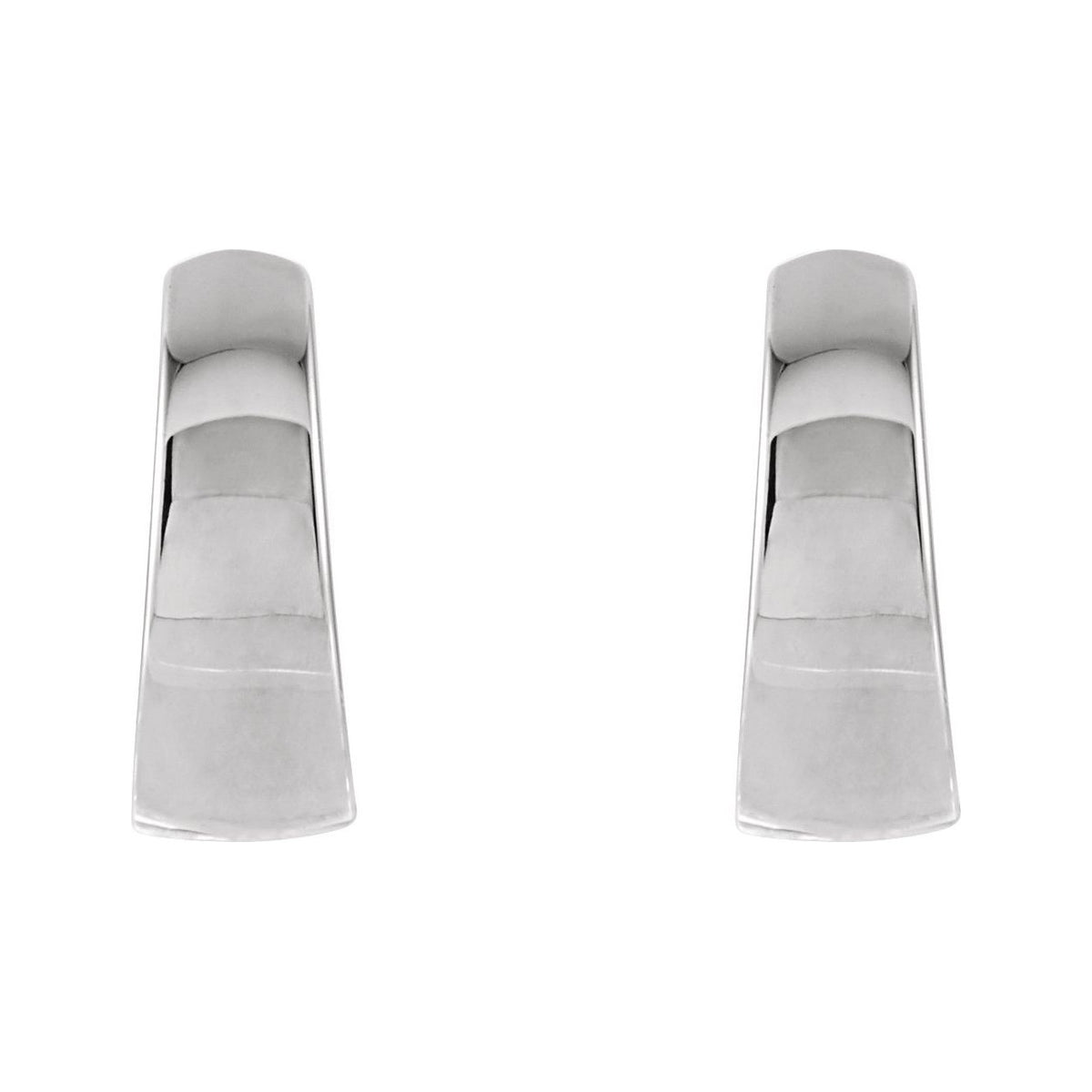 Sapphire Row Gold Tapered Hinged Hoop Earrings - Platinum, 10.25 mm (view 2)