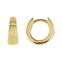 Sapphire Row Gold Tapered Hinged Hoop Earrings - 14K Yellow Gold, 10.25 mm