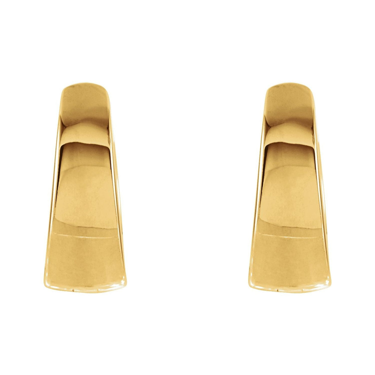 Sapphire Row Gold Tapered Hinged Hoop Earrings - 14K Yellow Gold, 10.25 mm (view 2)