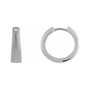 Sapphire Row Gold Tapered Hinged Hoop Earrings - Platinum, 15 mm