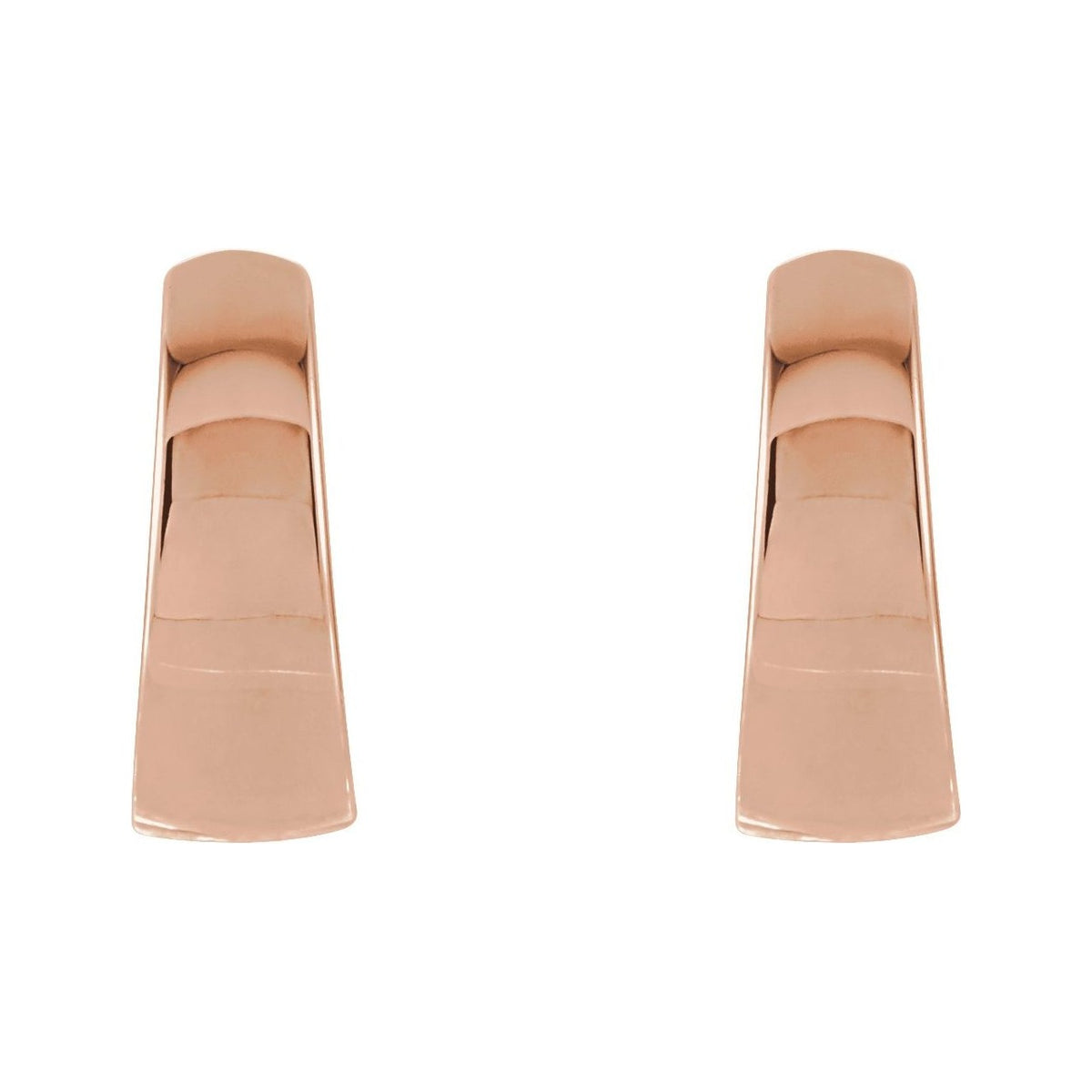 Sapphire Row Gold Tapered Hinged Hoop Earrings - 14K Rose Gold, 10.25 mm (view 2)