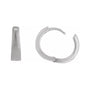 Sapphire Row Gold Tapered Hinged Hoop Earrings - 14K White Gold, 15 mm (view 3)