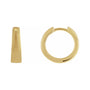 Sapphire Row Gold Tapered Hinged Hoop Earrings - 14K Yellow Gold, 15 mm