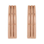 Sapphire Row Gold Grooved Huggie Hoop Earrings - 14K Rose Gold, 10 mm (view 2)