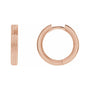 Sapphire Row Gold Grooved Huggie Hoop Earrings - 14K Rose Gold, 15 mm