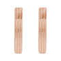 Sapphire Row Gold Grooved Huggie Hoop Earrings - 14K Rose Gold, 15 mm (view 2)