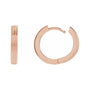 Sapphire Row Gold Grooved Huggie Hoop Earrings - 14K Rose Gold, 15 mm (view 3)