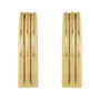 Sapphire Row Gold Grooved Huggie Hoop Earrings - 14K Yellow Gold, 10 mm (view 2)