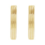 Sapphire Row Gold Grooved Huggie Hoop Earrings - 14K Yellow Gold, 15 mm (view 2)