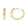 Sapphire Row Gold Grooved Huggie Hoop Earrings - 14K Yellow Gold, 15 mm (view 3)