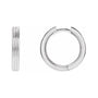 Sapphire Row Gold Grooved Huggie Hoop Earrings - Platinum, 15 mm
