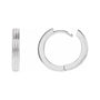 Sapphire Row Gold Grooved Huggie Hoop Earrings - Platinum, 15 mm (view 3)