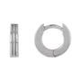 Sapphire Row Gold Grooved Huggie Hoop Earrings - 14K White Gold, 10 mm