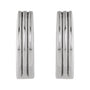 Sapphire Row Gold Grooved Huggie Hoop Earrings - 14K White Gold, 10 mm (view 2)