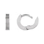 Sapphire Row Gold Grooved Huggie Hoop Earrings - 14K White Gold, 10 mm (view 3)