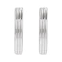Sapphire Row Gold Grooved Huggie Hoop Earrings - 14K White Gold, 15 mm (view 2)