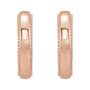 Sapphire Row Gold Wheat & Milgrain Hoop Earrings - 14K Rose Gold (view 2)