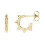 Sapphire Row Gold Spike Hoop Earrings - 14K Yellow Gold, 13.43 × 13.43 mm