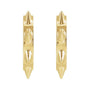Sapphire Row Gold Spike Hoop Earrings - 14K Yellow Gold, 13.43 × 13.43 mm (view 2)