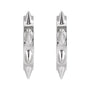 Sapphire Row Gold Spike Hoop Earrings - Platinum, 13.43 × 13.43 mm (view 2)