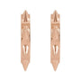 Sapphire Row Gold Spike Hoop Earrings - 14K Rose Gold, 13.43 × 13.43 mm (view 2)