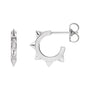 Sapphire Row Gold Spike Hoop Earrings - 14K White Gold, 13.43 × 13.43 mm