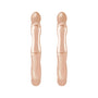 Sapphire Row Gold Bamboo Hoop Earrings - 14K Rose Gold (view 2)