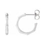 Sapphire Row Gold Bamboo Hoop Earrings - 14K White Gold