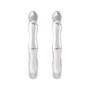 Sapphire Row Gold Bamboo Hoop Earrings - Platinum (view 2)