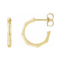 Sapphire Row Gold Bamboo Hoop Earrings - 14K Yellow Gold